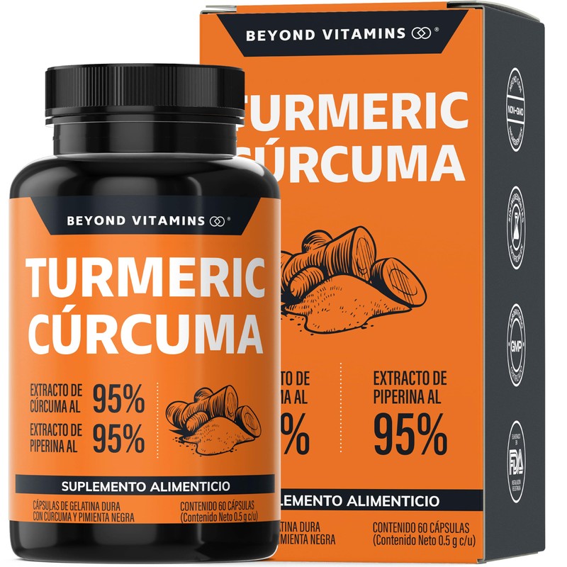Turmeric Cúrcuma con Extracto de Raíz de Cúrcuma Estandarizada al