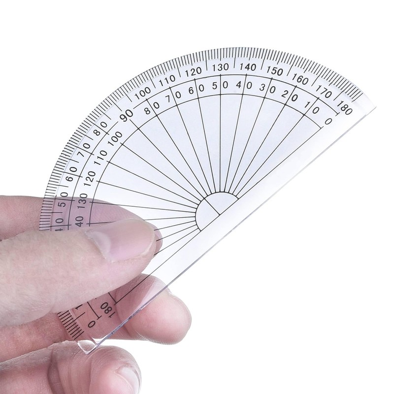 Plastic Protractor for Angle Measurement Student Math 180 Degrees, 4