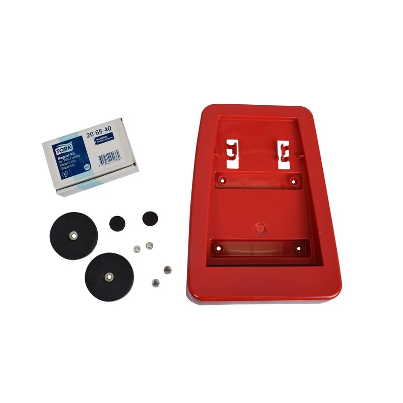 Tork Folded Wiper Dispenser Red/Black W4, Wall-Mounted, 6540281