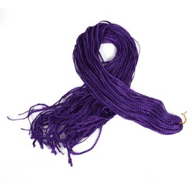 Haolocs 10Packs 28 Inch Micro Braids Hair Extensions Long Small Box Braids Crochet Hair Synthetic ZiZi Braids for Women (Purple)