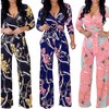 Lisa Colly Women's Summer Floral Print Wide Leg Jumpsuits Casual