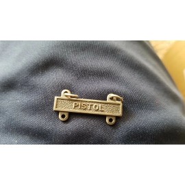 US ARMY PISTOL QUALIFICATION BAR; Black and Silver