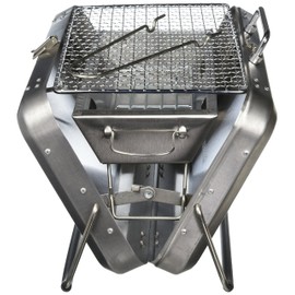 Kikkerland BQ01 Portable BBQ Suitcase, Silver