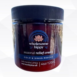 Wholesome Hippy Allergy Cold & Sinus Cream - Sinus Balm - Natural Remedy for Congestion Relief - WH 4oz