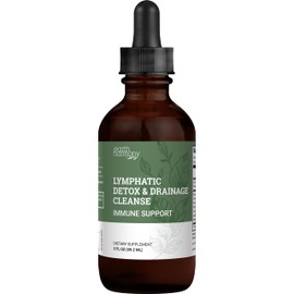 Earth Harmony Lymphatic Drainage Drops, Lymph Detox - Supplement with Soursop, Cat's Claw Bark, Astragalus, Wormwood, Lymph Node Detox, Lymphatic Support Cleanse (2 Oz)