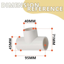 Bwintech 6 Pcs 40MM (1-1/4") 3 Way tee Slip Connector PVC-U Fitting Elbow Coupling Connector Garden Water Pipe Connection