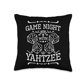 Yahtzee Dice Game Design Idea Night Yahtzee Player Dice Game Throw Pillow, 16x16, Multicolor