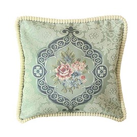 Rose Jacquard Weave Blue Rose Cushion Cover 45x45cm
