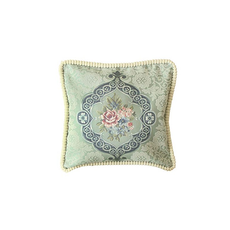 Rose Jacquard Weave Blue Rose Cushion Cover 45x45cm