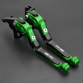 YOUMOTECH for Kawasaki Ninja 400 Ninja400 2023 2018-UP Motorcycle CNC Handlebar Adjustable Folding Extndable Brake Clutch Levers Handle (Green Black)