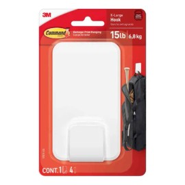 Gancho Multiusos Extra Fuerte Jumbo Command 3m Blanco 7cm X 12cm