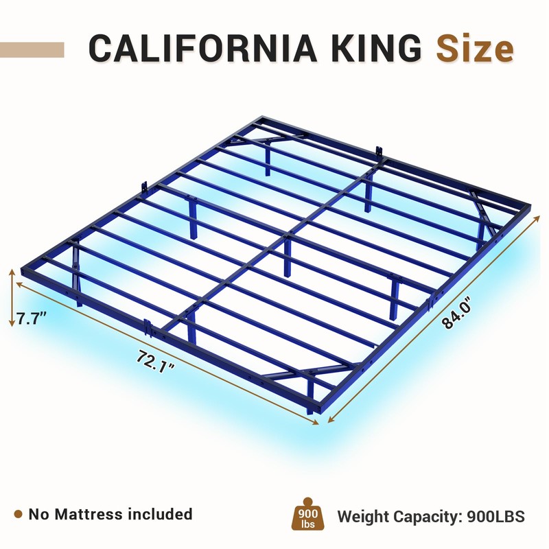 Hasuit Floating Bed Frame California King Size with LED Lights,
