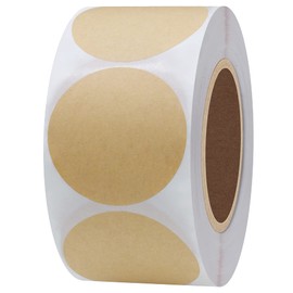 Hylabelest Round Kraft Paper Sticker Packaging Seals Crafts Wedding Favor Tag Toppers Labels 500 Total Per Roll (1.5")