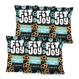 FitJoy Everything Bagel Pretzels (Pack of 6, 4.5 Oz) - Dairy, Nut & Gluten Free Snacks - Grain Free Cassava Root & Chickpea Flour Vegan Pretzel Twists - Classic Snack Pretzels for Moms, Children and More