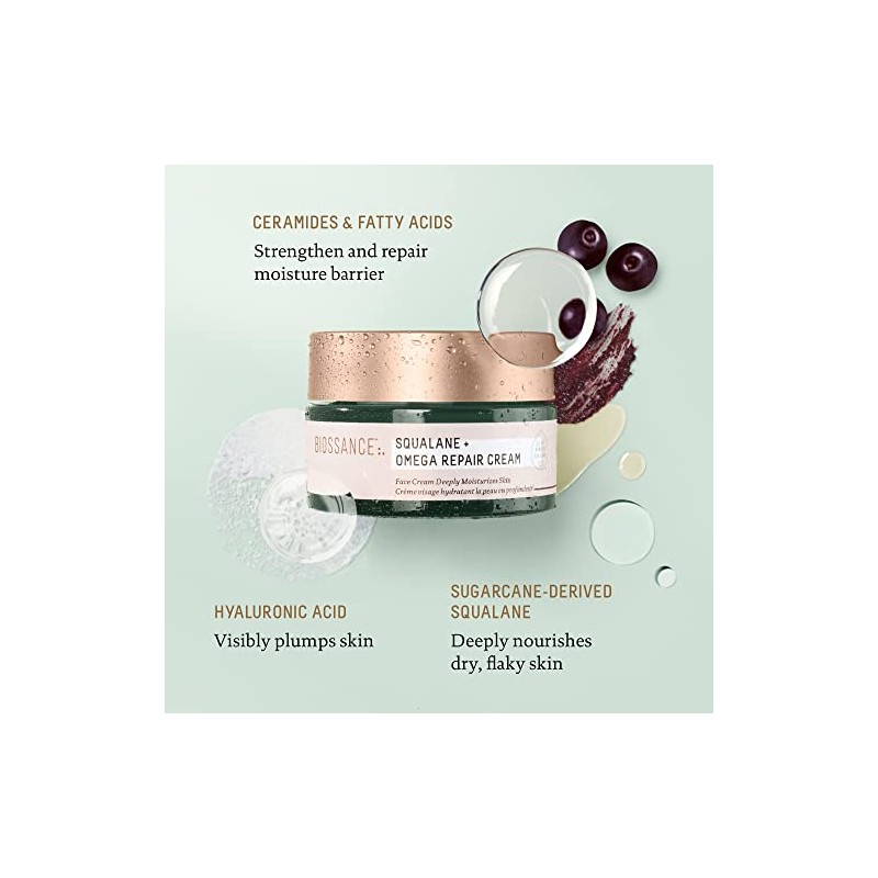 Biossance Squalane + Omega - Crema de reparación (50 ml)