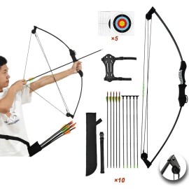 Piaoyu Recurve Bow Designed for Children's Archery Safe and Hazard-free for Young Shooters Outdoor Affordable Luxury SportsColor: Black