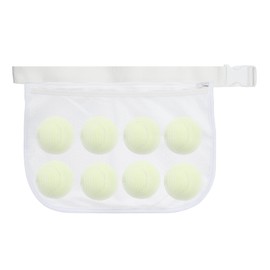 PATIKIL Tennis Ball Band Holder, Adjustable Pickleball Waist Pouch Ball Holder Waist Bag for Holding 8 Pickleball or Tennis Balls, White (NO Balls)