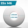 FIXXIA® Washers Stainless Steel M6 – [Set of 25] –