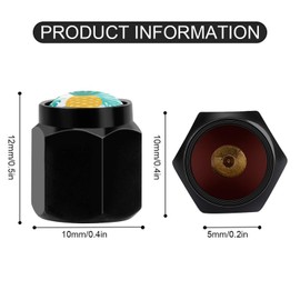 Muishi Summer Pineapple Tire Valve Stem Caps, Aluminum Black Stem Tire Valve Caps Universal Stem Covers for Cars, SUVs, Trucks, Bikes, Motorcycles, Bicycles (4 Pack)