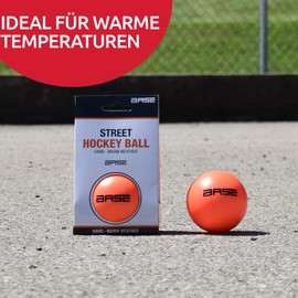 Base Unisex Street Hockey Ball, Hardness Hardness, For All Surfaces, Ideal in Warm Temperatures, Inline and Street Hockey, Orange, 6.5 cm
