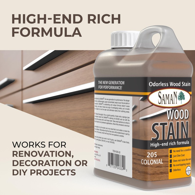 SamaN Interior Water Based Wood Stain - Natural Stain for