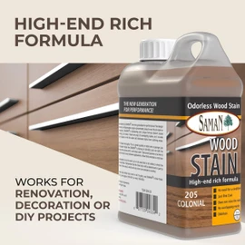 SamaN Interior Water Based Wood Stain - Natural Stain for Furniture, Moldings, Wood Paneling, Cabinets (Colonial TEW-205-32, 32 oz)