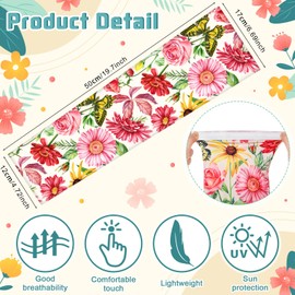 Casuallined 4 Pairs Plus Size Farmers Gardening Arm Sleeves with Thumb Hole UV Sun Protection Compression Sleeve for Adult (Floral Style)