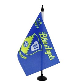 AZ FLAG - Blue Angels Navy US 8.5 x 5.5 inch Table Top Flag - Small American Flag - Office Flag 100% Polyester with 10 Inch Pole and Black Plastic Base