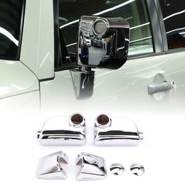 6Pcs Rear View Mirror Outside Housing Wing Mirror Cover Cap Compatible Toyot@ FJ Cruiser 2007-2021 Aunginsy Auto Rearview Protection Cover Mirror Cover Door Side Moulding Trim Exterior Accessories