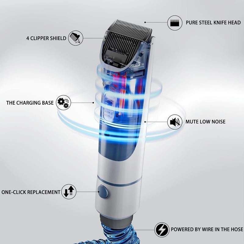 LMVVC Multi-Suction Pet Grooming Kit, 2.3L, with Pet Grooming Tools