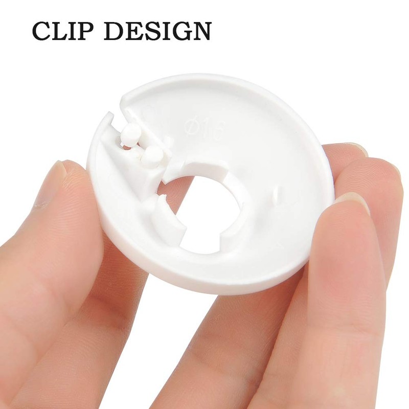 BUYGOO 20PCS Radiator Pipe Collars Strong White Plastic Pipe Covers