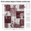 DLTAY Burgundy Patchwork Shower Curtain, 72x72 in