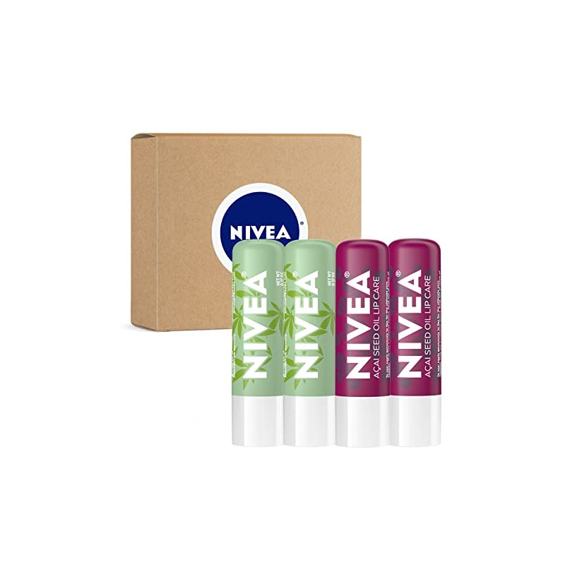 NIVEA Paquete variado de cuidado de labios vegano, aceite de