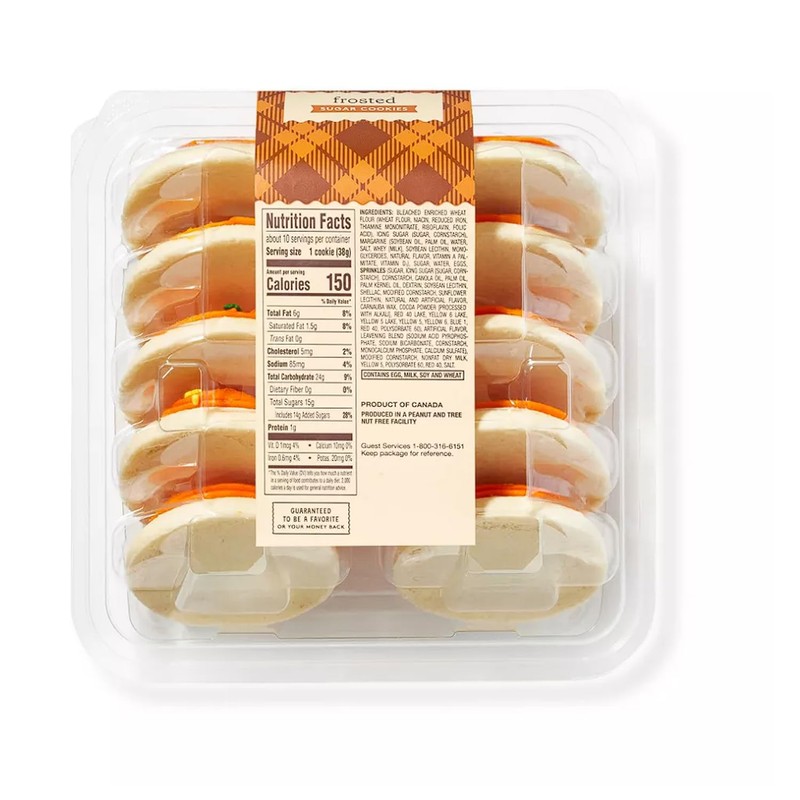 Frosted Sugar Cookies (Orange) - 13.5oz/10ct - FrostyDelights (Pack of