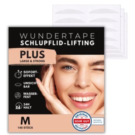 WUNDERTAPE Schlupflider Stripes LARGE & STRONG Schlupflid-Tape Streifen zum Augenlid-Lifting ohne OP! (wasserfest, 24h Halt, double eyelid lifting tapes) Augenlid-Tape (140 M)