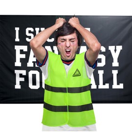 Cozypower 2 Pcs I Suck at Fantasy Football Set Include I Suck at Fantasy Football Vest and I Suck at Fantasy Football Flag Fantasy Gifts Funny Award for Men Women(Black)