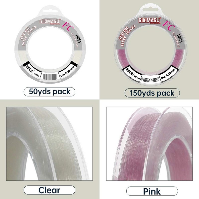 RIKIMARU FC 100% Fluorocarbon (Clear, 50Yards-4LB)