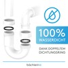 Bächlein Flexible Pipe Siphon for Kitchen Sink, Odour Trap without