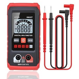 HT123 Digital Multimeter - Automatic Digital Multimeter - Smart Measurement - Electrical Tester Voltmeter Multimeter - Auto-Ranging Voltmeter Non-Contact Voltage Tester, Red