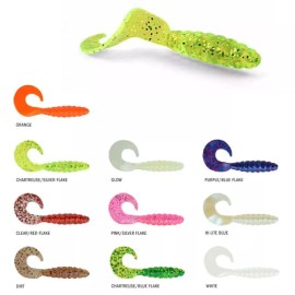 Apex 1" Curly Tail Grub Soft Plastic Lure Colors Choose One Price Fixed Shipping - PURPLE BLUE FLAKE