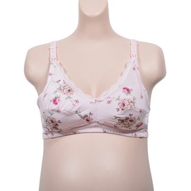 Flower Pattern Maternity/Postpartum Wireless B-Cup Nursing Bra SN1111-0384 Pink/95B