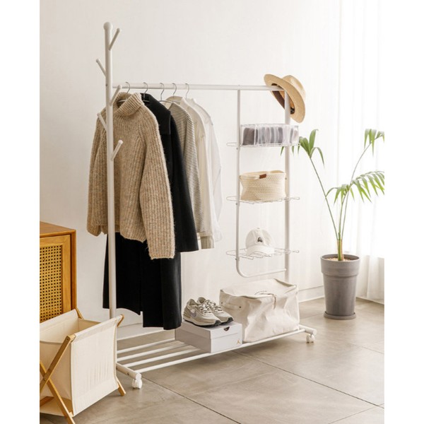 IKEA Daiso mobile hanger closet hanger, 02. 2-tier trolley hanger / 이케아 다이소  이동식 옷걸이 옷방 행거, 02. 2단 트롤리 행거