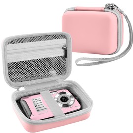 Leayjeen Underwater Camera Case Compatible with EUXOR/YEEIN/FKATEEN/YISENCE//HICSHON 10FT 30MP FHD 1080P Waterproof Camera, Waterproof Digital Camera for Snorkeling-Pink(Case Only)