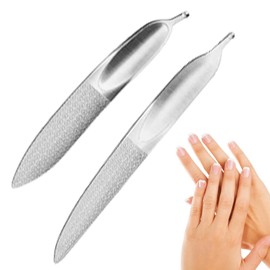 Wbgraceful 2Pcs Professional-Grade Toenail File for Thick Nails: 4.9-Inch Double-Sided Stainless Steel Nail Clipper File – Heavy Duty, Durable Design for Men, Women & Seniors