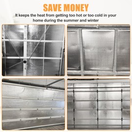 Hoqqf Garage Door Insulation Kit (8 Pcs) 48 x 24 Inch Reflective Aluminum Radiant Barrier Bubble Insulation