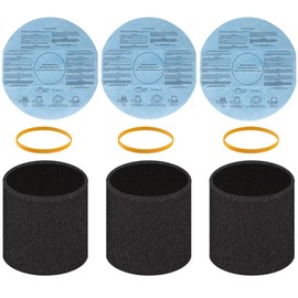 Filter Replacement 90585 Foam Sleeve for Shop Vac Wet Dry Vacuums 90304 90350 90333，VF2002 Reusable Dry Vac 9010700 Filter, Fits Most 5 Gallon Up Wet Dry Vacuum Cleaners