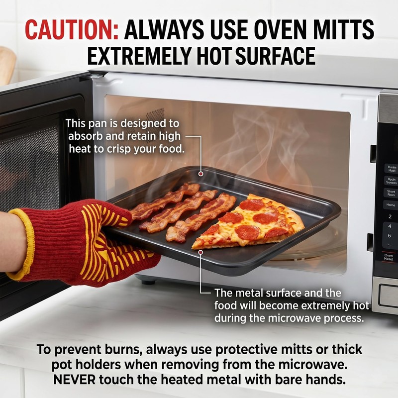 MACONEE 11.26" XL Microwave Grill Tray for Bacon & Pizza