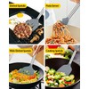 Silicone Cooking Utensil Set, 8Pcs Non-stick Cookware with Stainless Steel