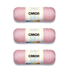 Caron Simply - Hilo rosa suave suave - Paquete de 3 unidades de 170 g/6 oz - Acrílico - 4 Medianos (Worsted) - 315 yardas - Tejer/Crochet