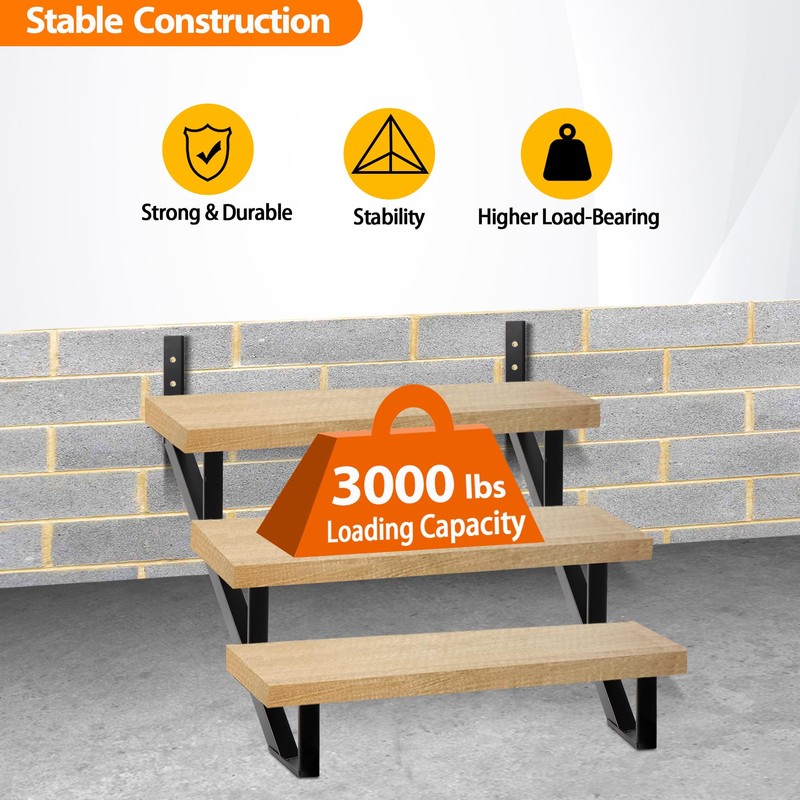 Toriexon Steel Stair Riser-2 Pack, 3 Step Stringers for Deck,